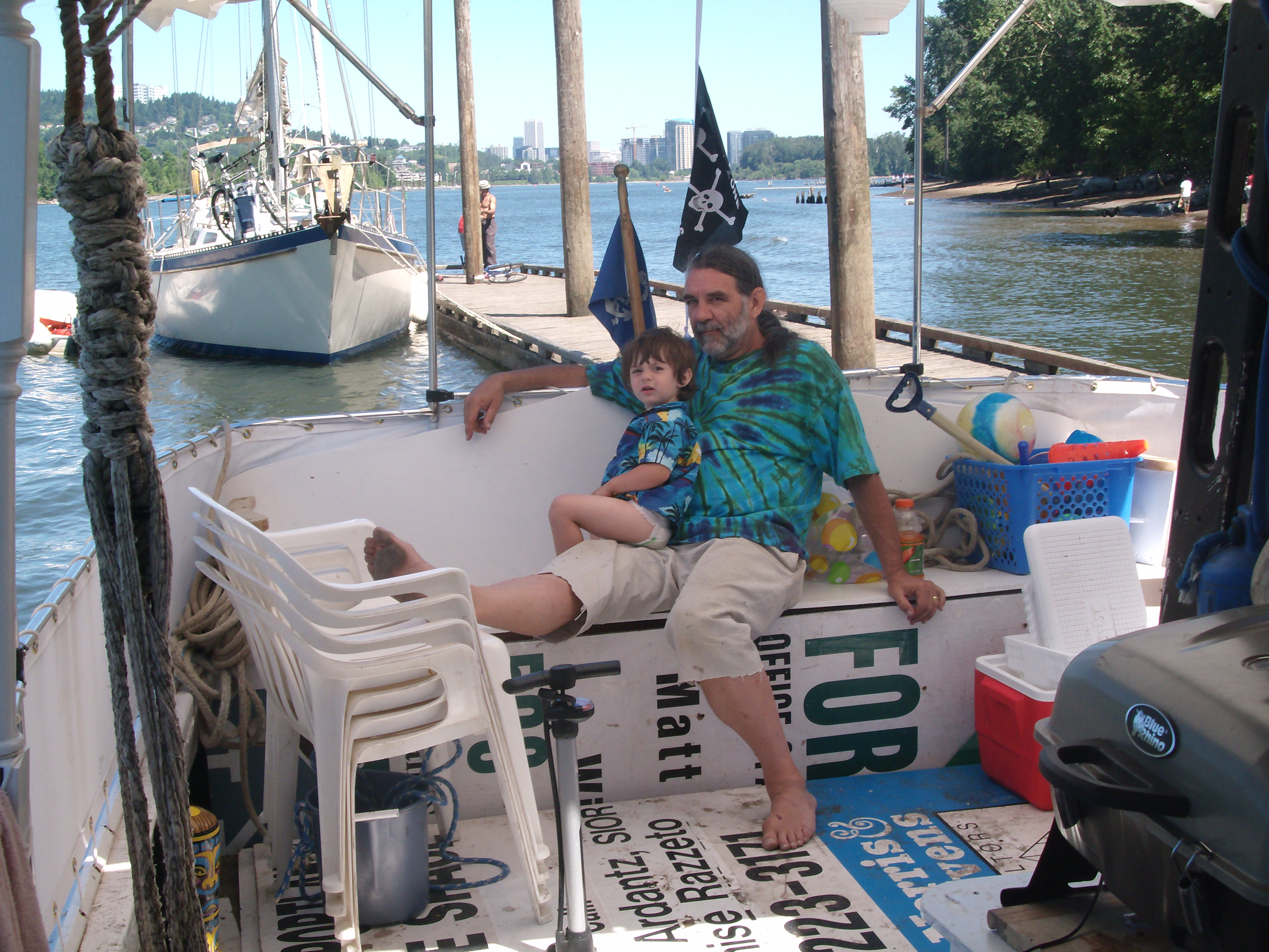 Sailor and I hanging out on the boat